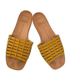 Dolce Vita Colsen Yellow Slide Sandals Slip‑On Minimalist Style Approx. 6.5
